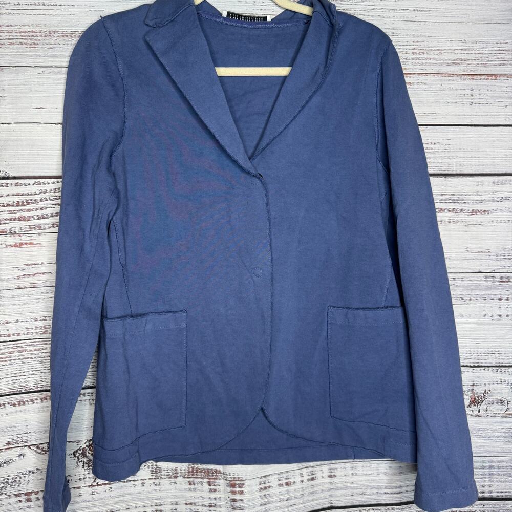 Harris Wharf London Blue Cotton Jersey Blazer Jacket Med